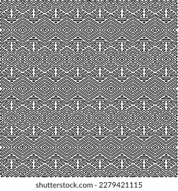 Stylish texture with figures from lines.
Abstract geometric black and white pattern for web page, textures, card, poster, fabric, textile. Monochrome graphic repeating design.
