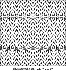 Stylish texture with figures from lines.
Abstract geometric black and white pattern for web page, textures, card, poster, fabric, textile. Monochrome graphic repeating design.