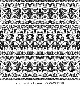 Stylish texture with figures from lines.
Abstract geometric black and white pattern for web page, textures, card, poster, fabric, textile. Monochrome graphic repeating design.