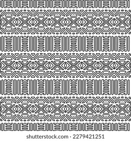Stylish texture with figures from lines.
Abstract geometric black and white pattern for web page, textures, card, poster, fabric, textile. Monochrome graphic repeating design.