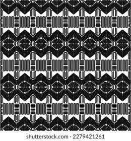 Stylish texture with figures from lines.
Abstract geometric black and white pattern for web page, textures, card, poster, fabric, textile. Monochrome graphic repeating design. 