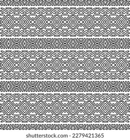 Textura elegante con figuras de líneas.
Resumen de patrones geométricos en blanco y negro para página web, texturas, tarjeta, afiche, tela, textil. Diseño repetitivo gráfico monocromo.
