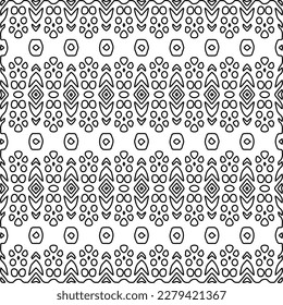 Stylish texture with figures from lines.
Abstract geometric black and white pattern for web page, textures, card, poster, fabric, textile. Monochrome graphic repeating design. 