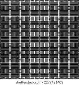 Stylish texture with figures from lines.
Abstract geometric black and white pattern for web page, textures, card, poster, fabric, textile. Monochrome graphic repeating design. 