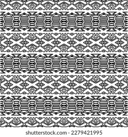 Stylish texture with figures from lines.
Abstract geometric black and white pattern for web page, textures, card, poster, fabric, textile. Monochrome graphic repeating design.