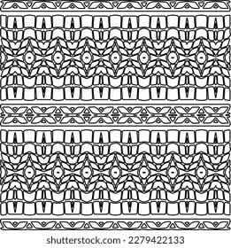 Stylish texture with figures from lines.
Abstract geometric black and white pattern for web page, textures, card, poster, fabric, textile. Monochrome graphic repeating design.