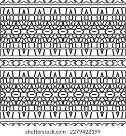 Stylish texture with figures from lines.
Abstract geometric black and white pattern for web page, textures, card, poster, fabric, textile. Monochrome graphic repeating design.