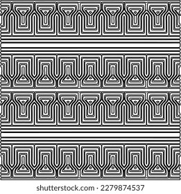 Stylish texture with figures from lines.
Abstract geometric black and white pattern for web page, textures, card, poster, fabric, textile. Monochrome graphic repeating design.