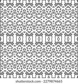 Stylish texture with figures from lines.
Abstract geometric black and white pattern for web page, textures, card, poster, fabric, textile. Monochrome graphic repeating design.