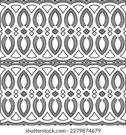 Stylish texture with figures from lines.
Abstract geometric black and white pattern for web page, textures, card, poster, fabric, textile. Monochrome graphic repeating design.