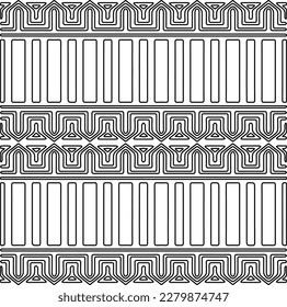 Textura elegante con figuras de líneas.
Resumen de patrones geométricos en blanco y negro para página web, texturas, tarjeta, afiche, tela, textil. Diseño repetitivo gráfico monocromo.