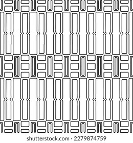 Stylish texture with figures from lines.
Abstract geometric black and white pattern for web page, textures, card, poster, fabric, textile. Monochrome graphic repeating design.