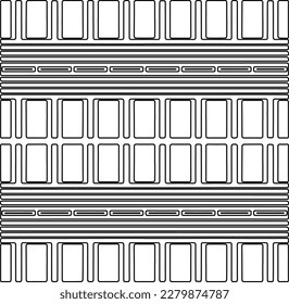 Stylish texture with figures from lines.
Abstract geometric black and white pattern for web page, textures, card, poster, fabric, textile. Monochrome graphic repeating design.