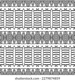 Textura elegante con figuras de líneas.
Resumen de patrones geométricos en blanco y negro para página web, texturas, tarjeta, afiche, tela, textil. Diseño repetitivo gráfico monocromo.