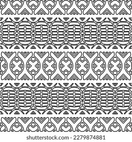 Stylish texture with figures from lines.
Abstract geometric black and white pattern for web page, textures, card, poster, fabric, textile. Monochrome graphic repeating design.