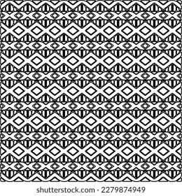 Stylish texture with figures from lines.
Abstract geometric black and white pattern for web page, textures, card, poster, fabric, textile. Monochrome graphic repeating design.