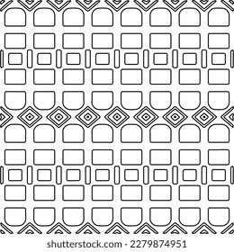 Stylish texture with figures from lines.
Abstract geometric black and white pattern for web page, textures, card, poster, fabric, textile. Monochrome graphic repeating design.