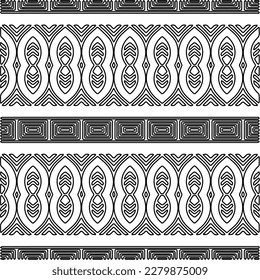 Stylish texture with figures from lines.
Abstract geometric black and white pattern for web page, textures, card, poster, fabric, textile. Monochrome graphic repeating design.