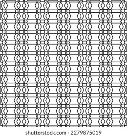 Textura elegante con figuras de líneas.
Resumen de patrones geométricos en blanco y negro para página web, texturas, tarjeta, afiche, tela, textil. Diseño repetitivo gráfico monocromo.