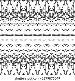 Stylish texture with figures from lines.
Abstract geometric black and white pattern for web page, textures, card, poster, fabric, textile. Monochrome graphic repeating design.