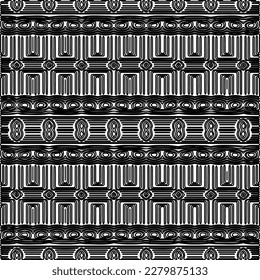 Textura elegante con figuras de líneas.
Resumen de patrones geométricos en blanco y negro para página web, texturas, tarjeta, afiche, tela, textil. Diseño repetitivo gráfico monocromo.