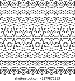 Stylish texture with figures from lines.
Abstract geometric black and white pattern for web page, textures, card, poster, fabric, textile. Monochrome graphic repeating design.