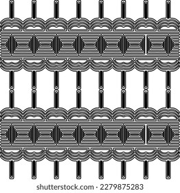 Stylish texture with figures from lines.
Abstract geometric black and white pattern for web page, textures, card, poster, fabric, textile. Monochrome graphic repeating design.