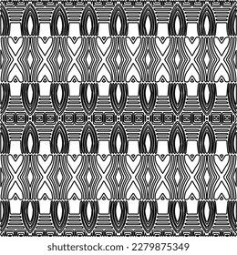 Stylish texture with figures from lines.
Abstract geometric black and white pattern for web page, textures, card, poster, fabric, textile. Monochrome graphic repeating design.