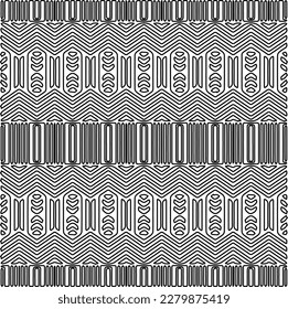 Stylish texture with figures from lines.
Abstract geometric black and white pattern for web page, textures, card, poster, fabric, textile. Monochrome graphic repeating design.
