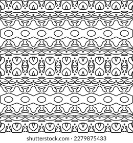Stylish texture with figures from lines.
Abstract geometric black and white pattern for web page, textures, card, poster, fabric, textile. Monochrome graphic repeating design.