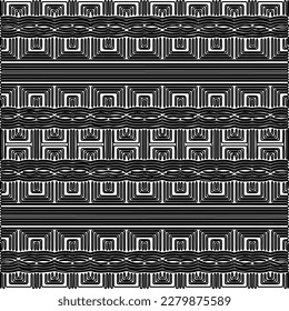 Stylish texture with figures from lines.
Abstract geometric black and white pattern for web page, textures, card, poster, fabric, textile. Monochrome graphic repeating design.