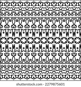 Stylish texture with figures from lines.
Abstract geometric black and white pattern for web page, textures, card, poster, fabric, textile. Monochrome graphic repeating design.