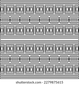 Textura elegante con figuras de líneas.
Resumen de patrones geométricos en blanco y negro para página web, texturas, tarjeta, afiche, tela, textil. Diseño repetitivo gráfico monocromo.
