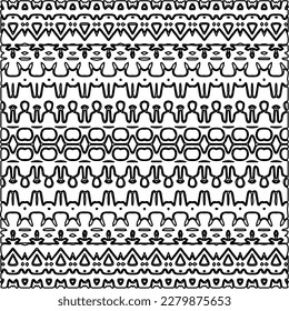 Stylish texture with figures from lines.
Abstract geometric black and white pattern for web page, textures, card, poster, fabric, textile. Monochrome graphic repeating design.