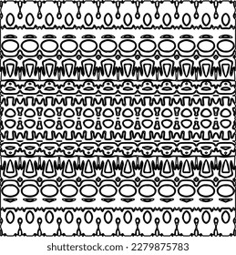 Stylish texture with figures from lines.
Abstract geometric black and white pattern for web page, textures, card, poster, fabric, textile. Monochrome graphic repeating design.