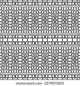Stylish texture with figures from lines.
Abstract geometric black and white pattern for web page, textures, card, poster, fabric, textile. Monochrome graphic repeating design.