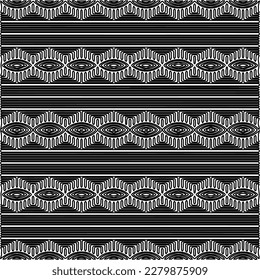 Stylish texture with figures from lines.
Abstract geometric black and white pattern for web page, textures, card, poster, fabric, textile. Monochrome graphic repeating design.