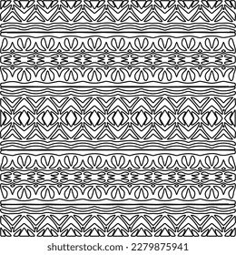 Stylish texture with figures from lines.
Abstract geometric black and white pattern for web page, textures, card, poster, fabric, textile. Monochrome graphic repeating design.