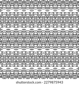 Stylish texture with figures from lines.
Abstract geometric black and white pattern for web page, textures, card, poster, fabric, textile. Monochrome graphic repeating design.