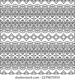 Stylish texture with figures from lines.
Abstract geometric black and white pattern for web page, textures, card, poster, fabric, textile. Monochrome graphic repeating design.