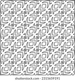 Textura elegante con figuras de líneas.
Resumen de patrones geométricos en blanco y negro para página web, texturas, tarjeta, afiche, tela, textil. Diseño repetitivo gráfico monocromo. 