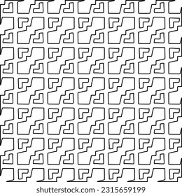 Stylish texture with figures from lines.
Abstract geometric black and white pattern for web page, textures, card, poster, fabric, textile. Monochrome graphic repeating design. 