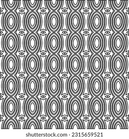 Stylish texture with figures from lines.
Abstract geometric black and white pattern for web page, textures, card, poster, fabric, textile. Monochrome graphic repeating design. 