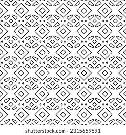 Stylish texture with figures from lines.
Abstract geometric black and white pattern for web page, textures, card, poster, fabric, textile. Monochrome graphic repeating design. 