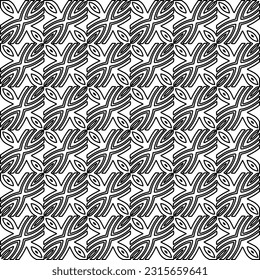 Stylish texture with figures from lines.
Abstract geometric black and white pattern for web page, textures, card, poster, fabric, textile. Monochrome graphic repeating design. 