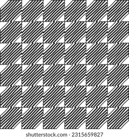 Stylish texture with figures from lines.
Abstract geometric black and white pattern for web page, textures, card, poster, fabric, textile. Monochrome graphic repeating design. 