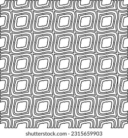 Stylish texture with figures from lines.
Abstract geometric black and white pattern for web page, textures, card, poster, fabric, textile. Monochrome graphic repeating design. 