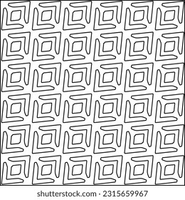 Stylish texture with figures from lines.
Abstract geometric black and white pattern for web page, textures, card, poster, fabric, textile. Monochrome graphic repeating design. 