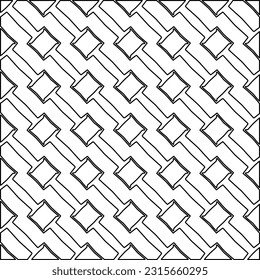 Stylish texture with figures from lines.
Abstract geometric black and white pattern for web page, textures, card, poster, fabric, textile. Monochrome graphic repeating design. 