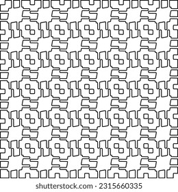 Stylish texture with figures from lines.
Abstract geometric black and white pattern for web page, textures, card, poster, fabric, textile. Monochrome graphic repeating design. 